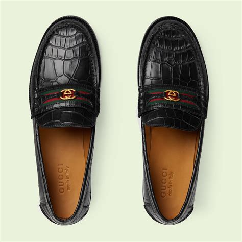 gucci crocodile loafer|gucci snake loafers.